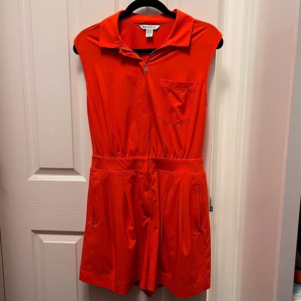 Athleta Brooklyn Romper - Vermilliom/Orange 8T